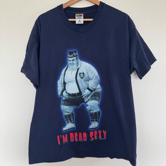 Vintage 1999 Fat Bastard T-Shirt Mens XL Blue Austin Powers Dr. Evil 90s Tee